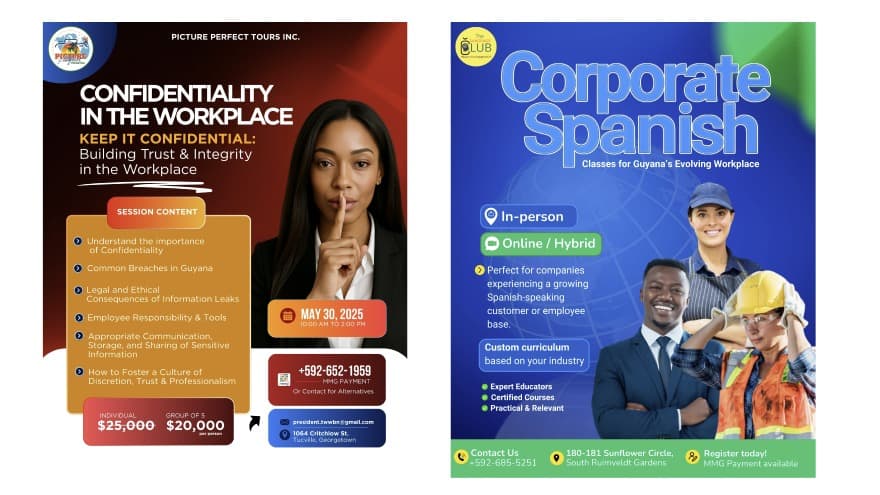 Workplace training posters, designed by BizAssist