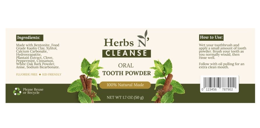 Herbal product label, designed by BizAssist