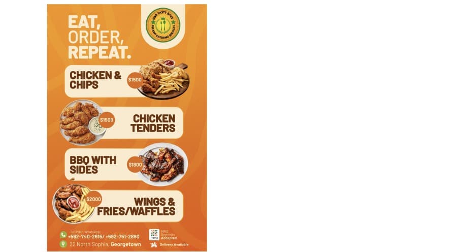 Fried chicken menu poster, designed by BizAssist